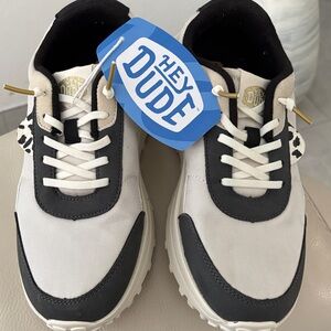 Hey Dude Cream and Black Casual Shoes